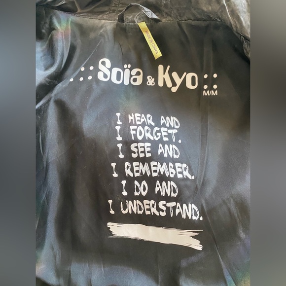 Soia & Kyo black nylon rain coat goth lightweight jacket - Picture 6 of 10